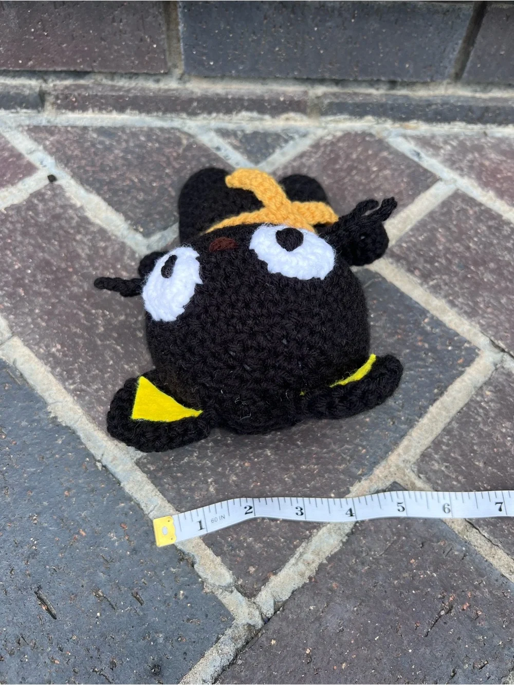 Hand Crocheted Felix the Stylish Black Cat Stuffed Animal Plushie!